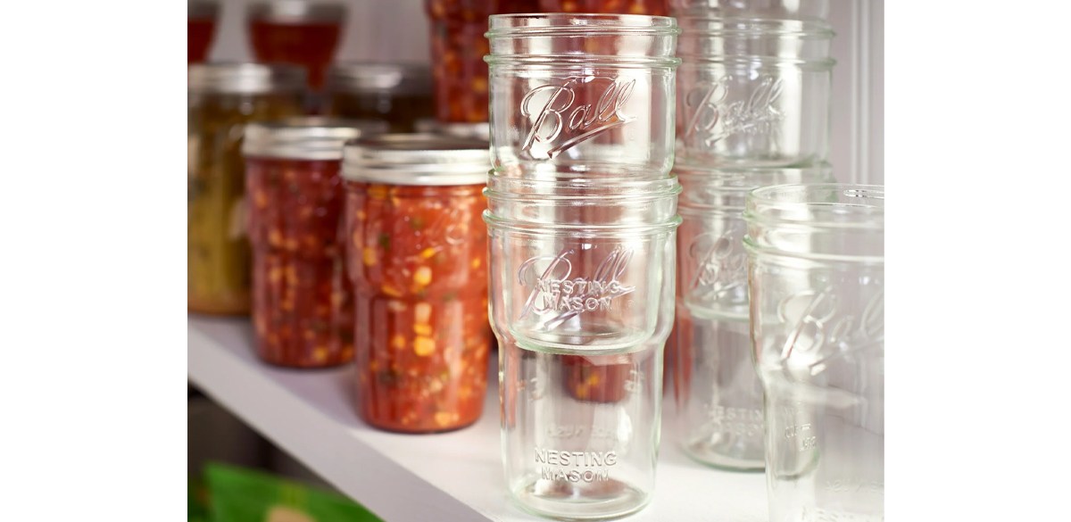 Ball Nesting Mason Jar Set with Lids &amp; Bands for Canning or Drinkware