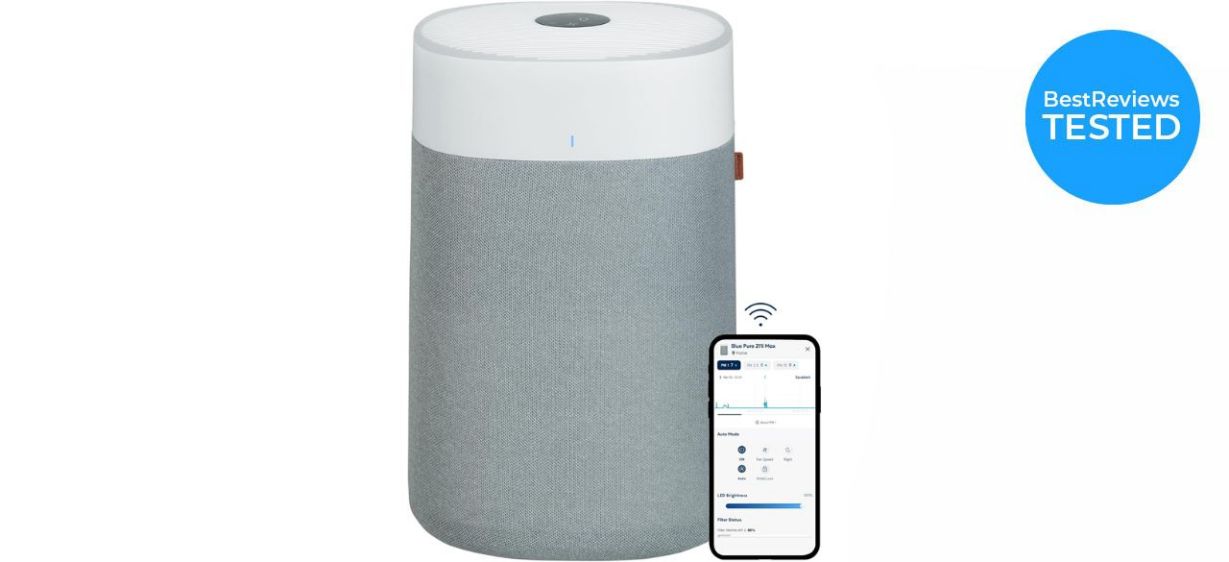 Blueair Air Purifier on white back Blueair Air Purifier on white back
