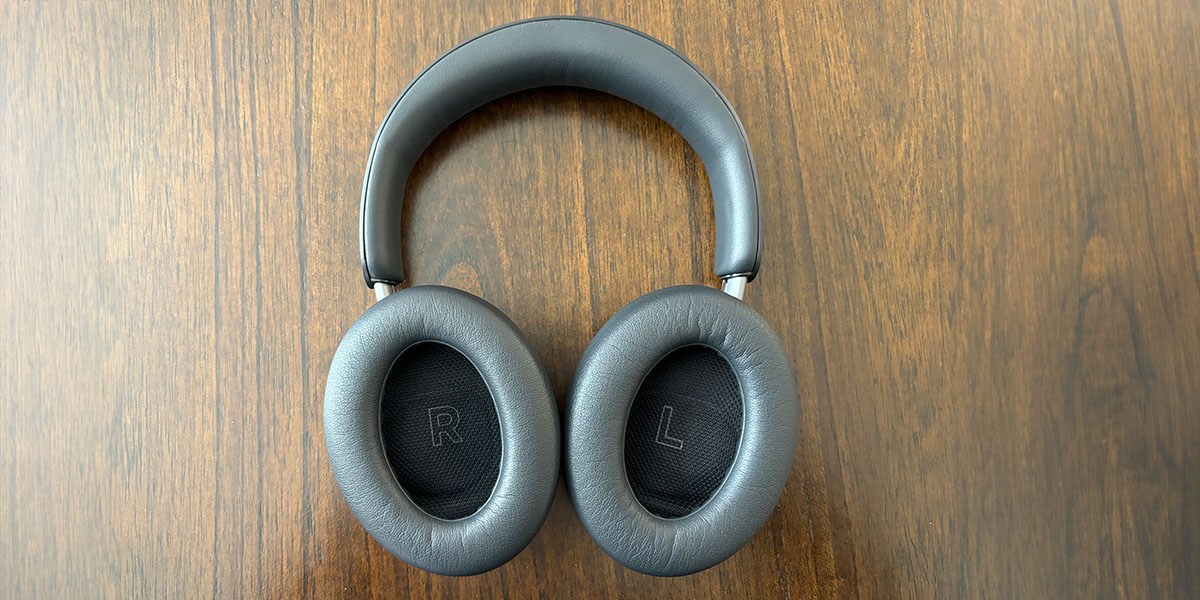 Bose QuietComfort Ultra Headphones on table with view of inside of earcups
