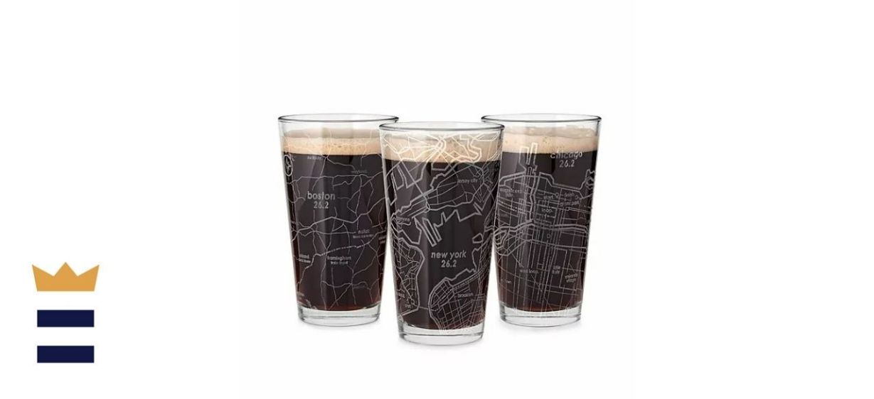 Etched Marathon Pint Glass