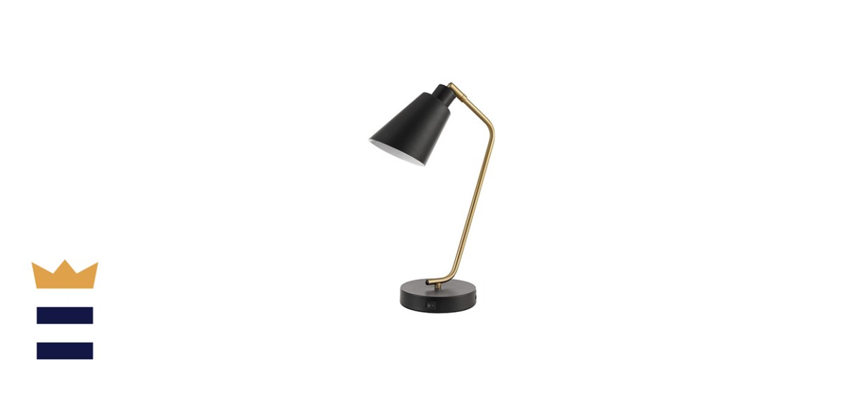 Globe Electric 52095 Belmont Black and Brass Desktop Table Lamp