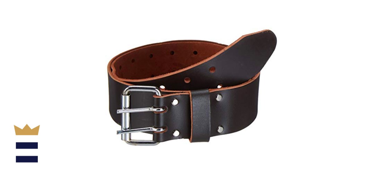 Thick Cross-Braided Brown Leather Belt