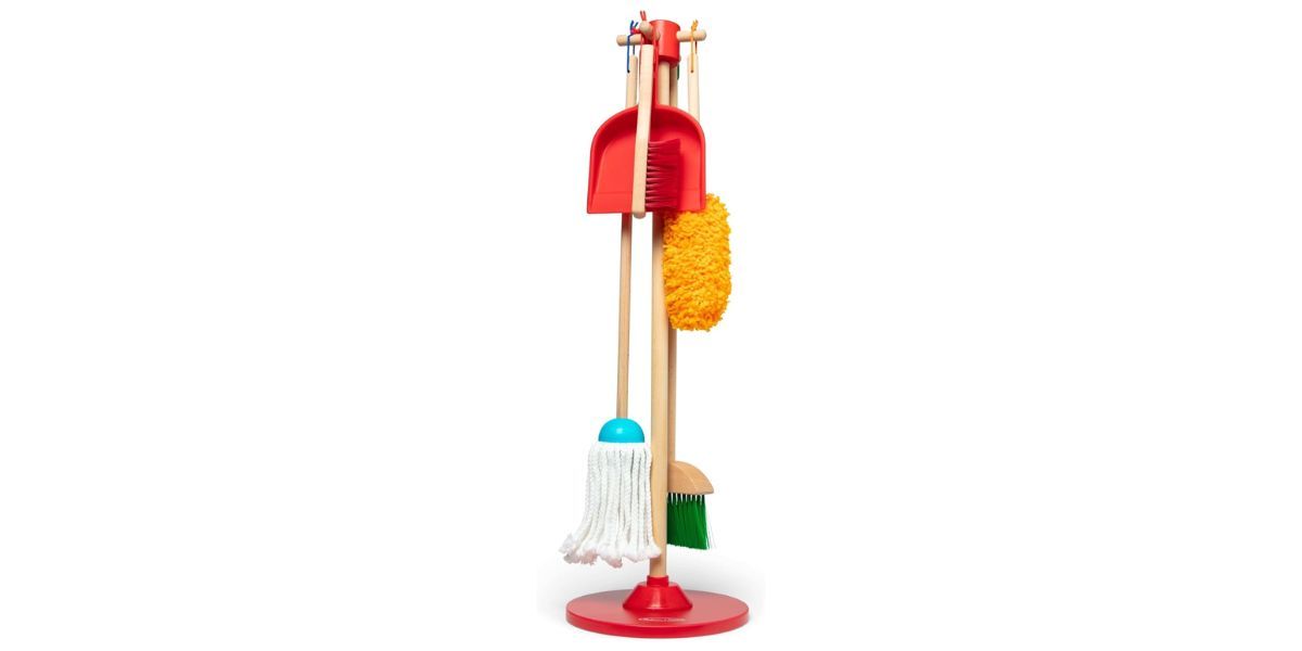 Melissa & Doug Dust Sweep Mop 6-Piece Pretend Play Set Melissa & Doug Dust Sweep Mop 6-Piece Pretend Play Set