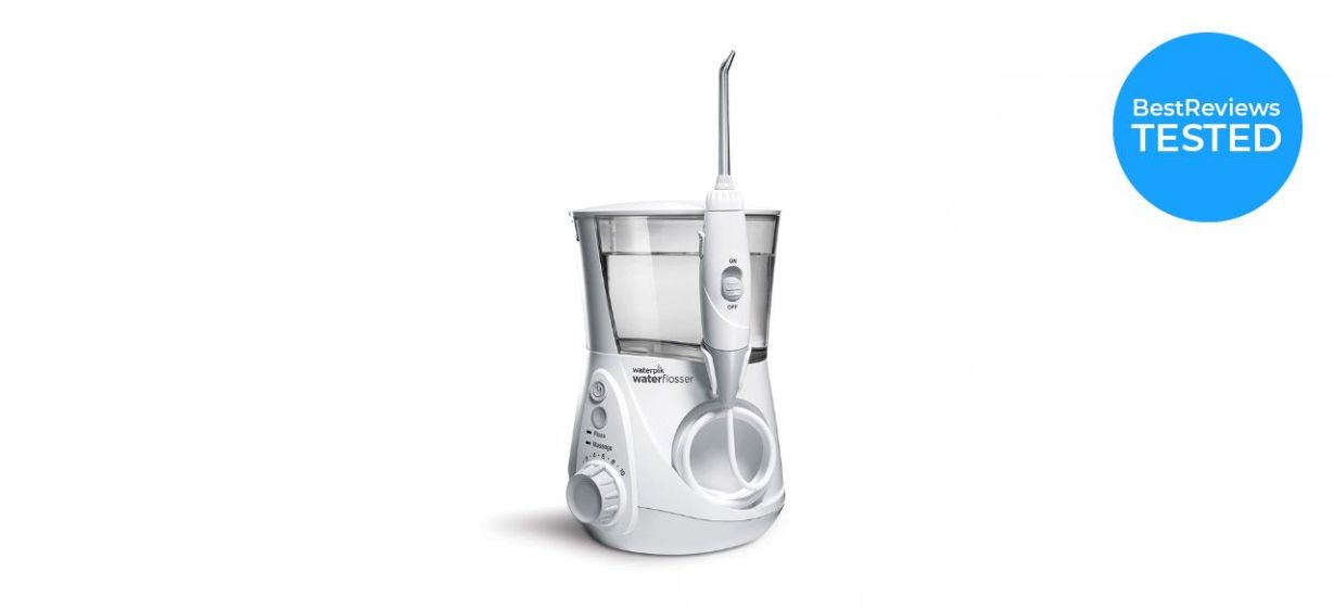 a white Waterpik Aquarius Water Flosser on a white background a white Waterpik Aquarius Water Flosser on a white background