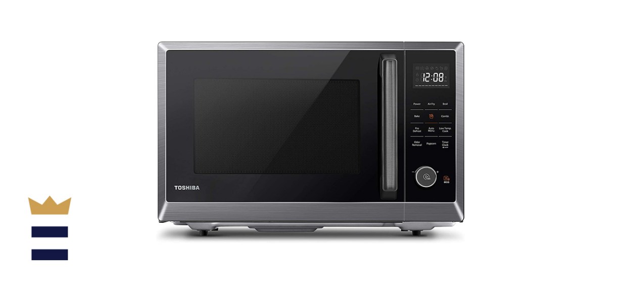 Toshiba ML2-EC10SA(BS) 4-in-1 Microwave Oven with Healthy Air Fry, Convection Cooking, Easy-Clean Interior and Eco Mode, 1.0 cu.ft, Black Stainless