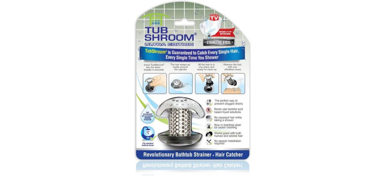 Tub Shroom on white background in package Tub Shroom on white background in package