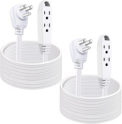 K KASONIC 12-Feet 3 Outlet Extension Cord 2 Pack