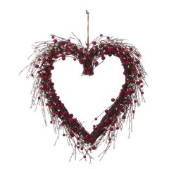 Laurel Foundry Modern Farmhouse Heart-shaped Wood & Berries Wreath