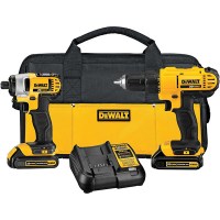 DEWALT 20V MAX Cordless Drill and Impact Driver Kit w/ 2 Batteries, Charger