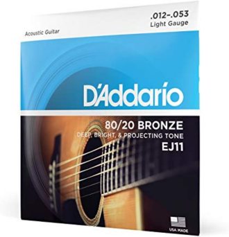 D'Addario EJ11 80/20 Bronze Round Wound Acoustic Guitar Strings