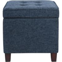 HomePop Leatherette Tufted Square Storage Ottoman