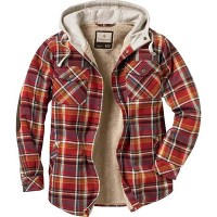 Legendary Whitetails Camp Night Berber-Lined Hooded Flannel Shirt Jacket