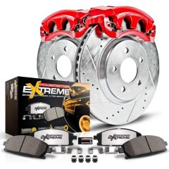 Power Stop Z36 Truck & Tow Front Calipers with Drilled and Slotted Brake Rotors