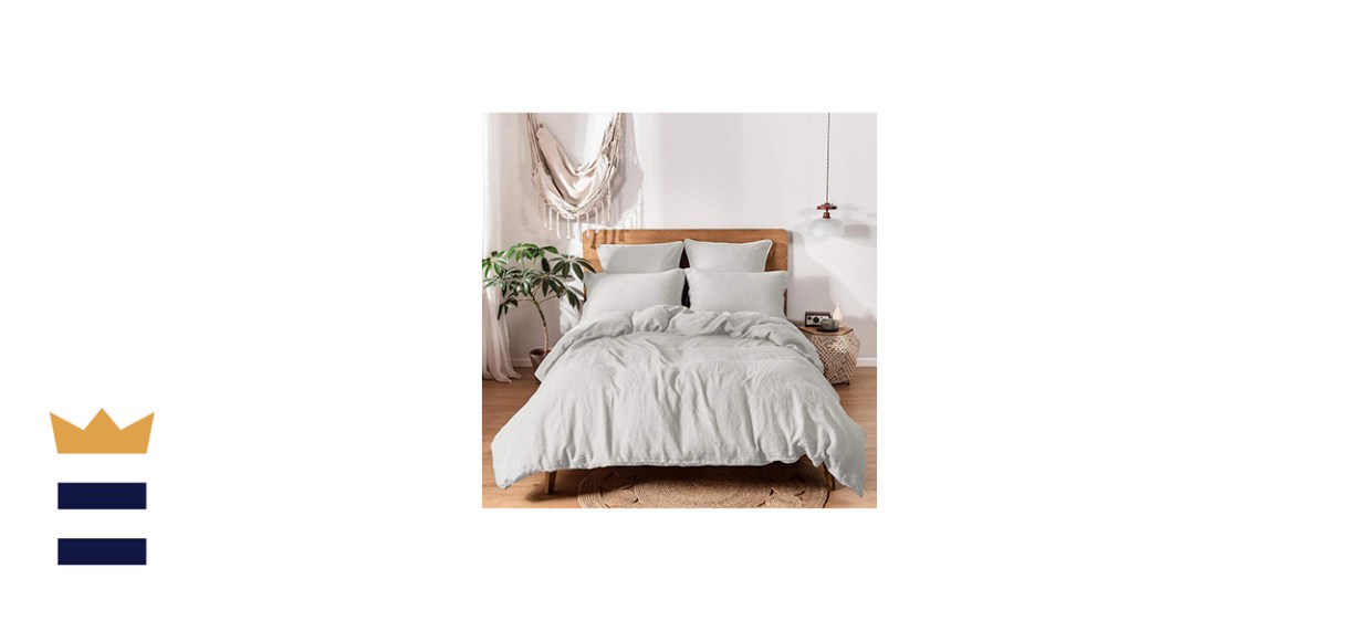 Simple &amp; Opulence Linen Gray Duvet Cover