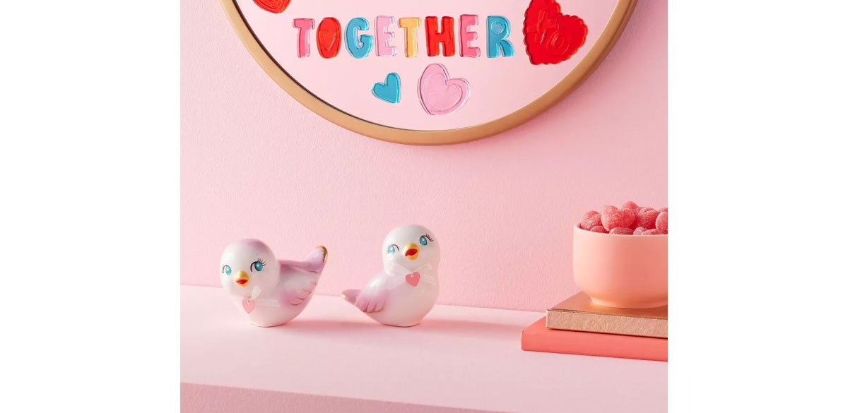 Valentine's Day Ceramic Love Bird Looking Up