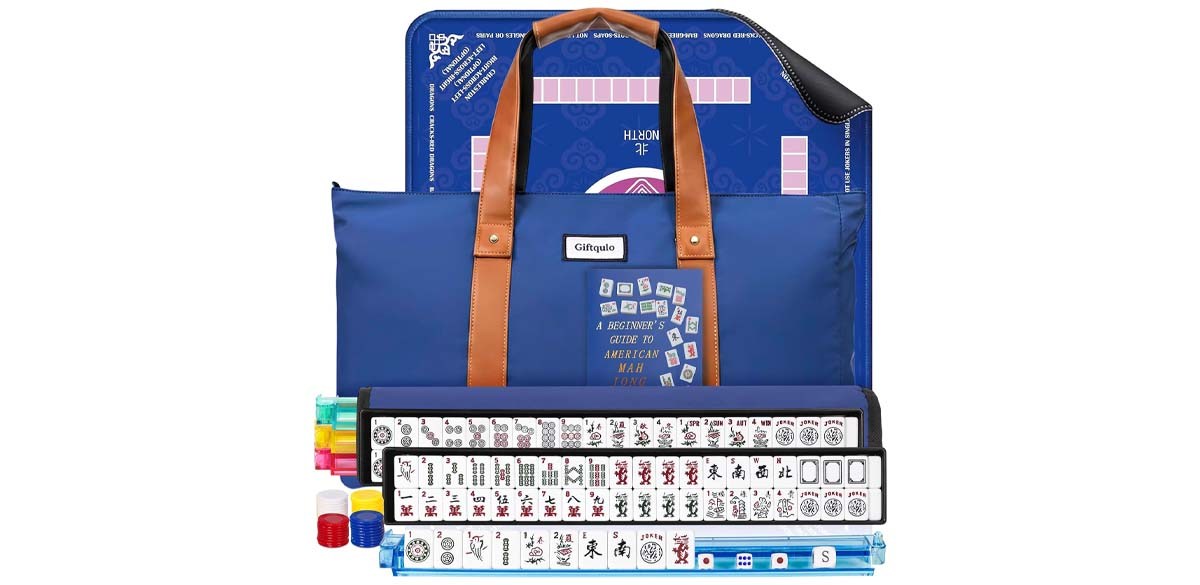 Giftqulo American Mahjong Game Set with Mat and Racks