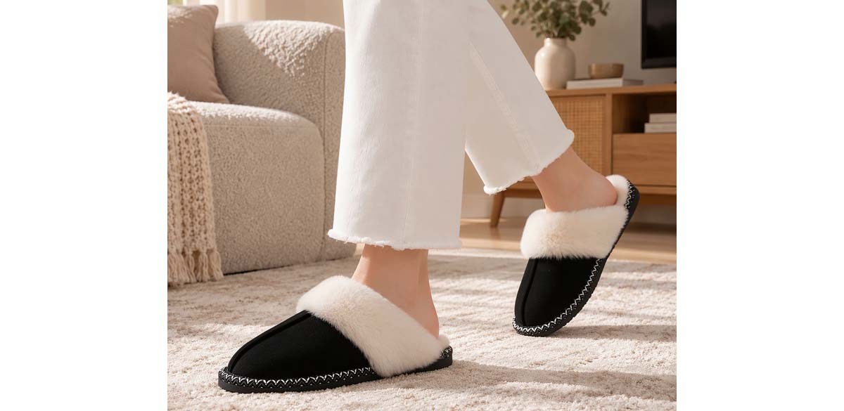 3-BERANMEY Women's Fuzzy Memory Foam Slippers-ugg-alternatives