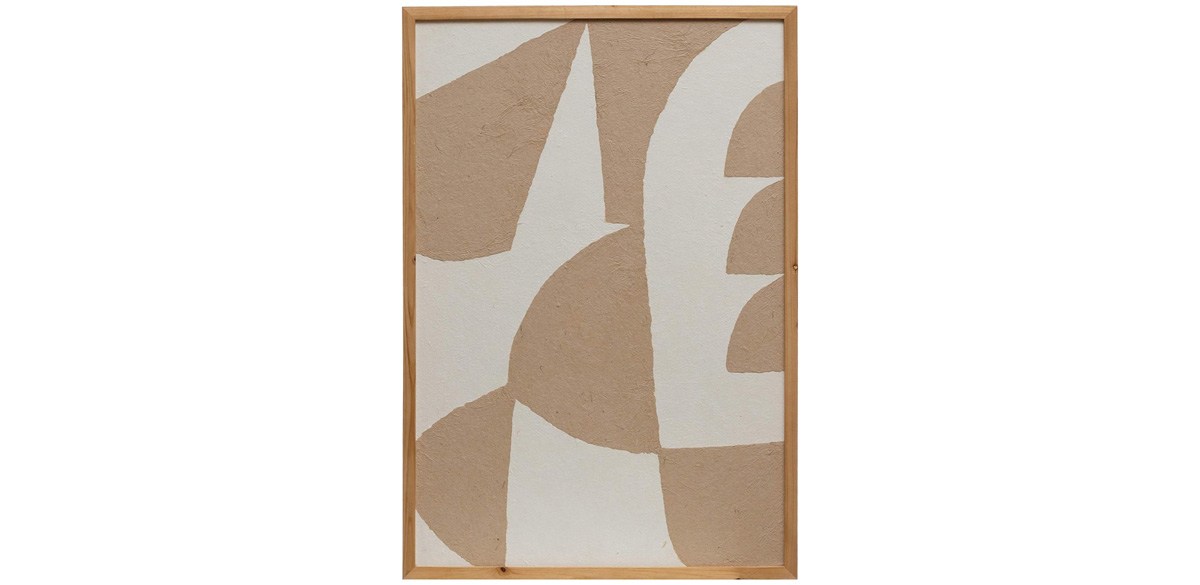 Bloomingville Wood Framed Handmade Paper Wall Decor Portrait