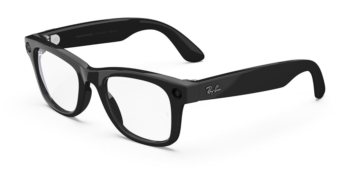 Ray-Ban Meta (Gen 1), Wayfarer, Large Shiny Black Clear Lenses