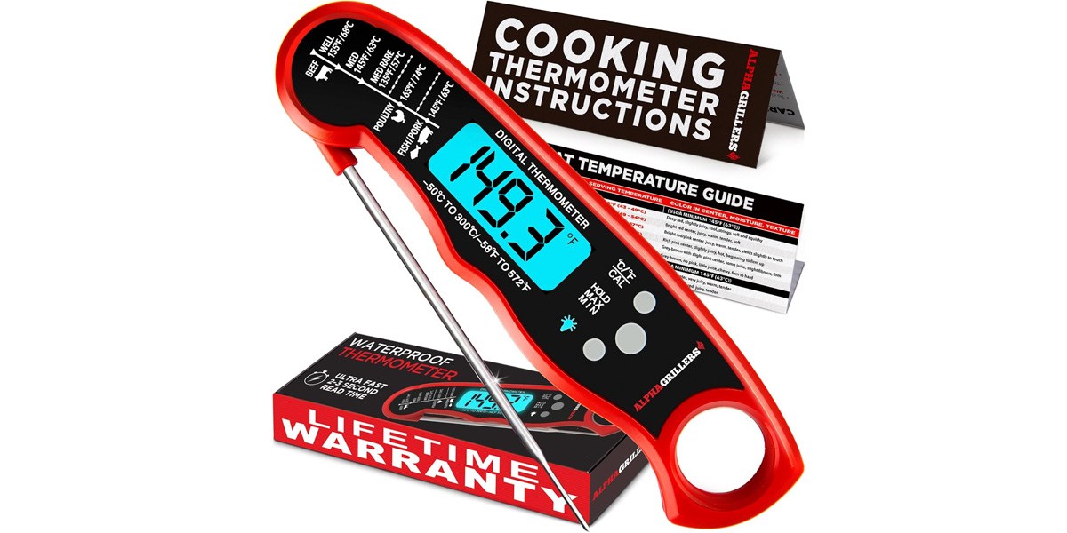 Alpha Grillers Meat Thermometer on white background