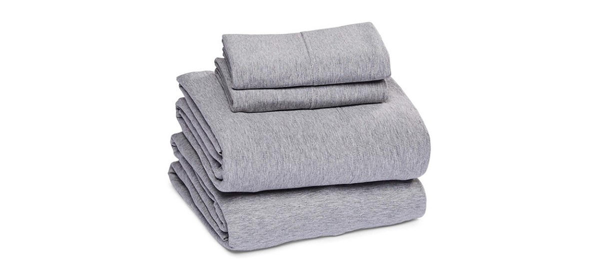 Amazon Basics Heather Cotton Jersey Sheet Set