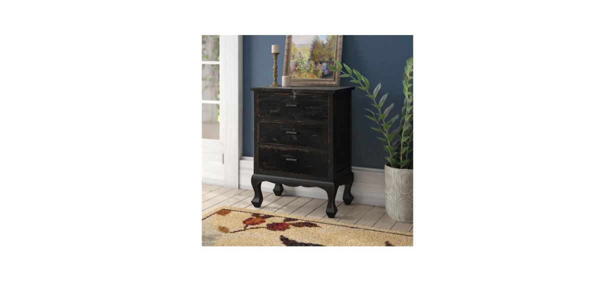 Best Charlton Home Sachiko Solid Wood Accent Chest