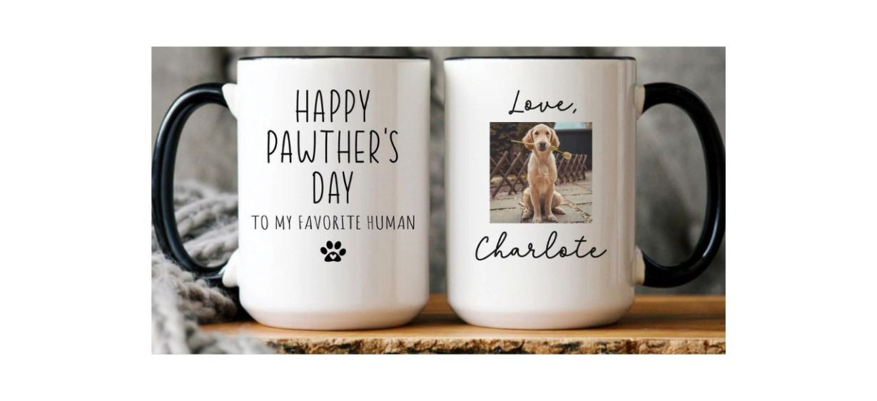 DancingCanaryCo Father's Day Dog Dad Photo Mug