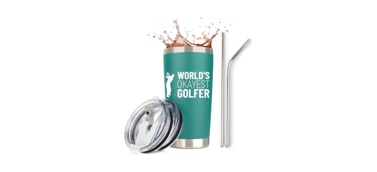 Jenvio World’s Okayest Golfer Tumbler Mug