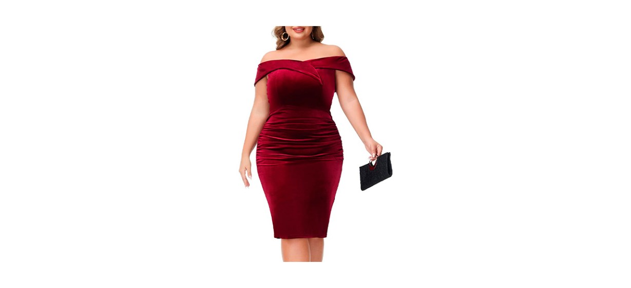 Best Hanna Nikole Plus-Size Off-Shoulder Velvet Dress