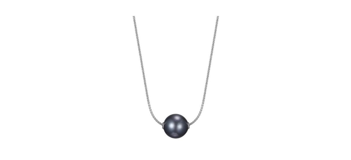Best Maralux Sterling Silver Tahitian Cultured Black Pearl Necklace