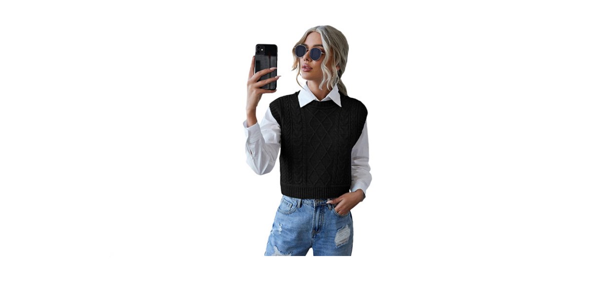 best Milumia Women's Casual Cable Knit Sweater Vest