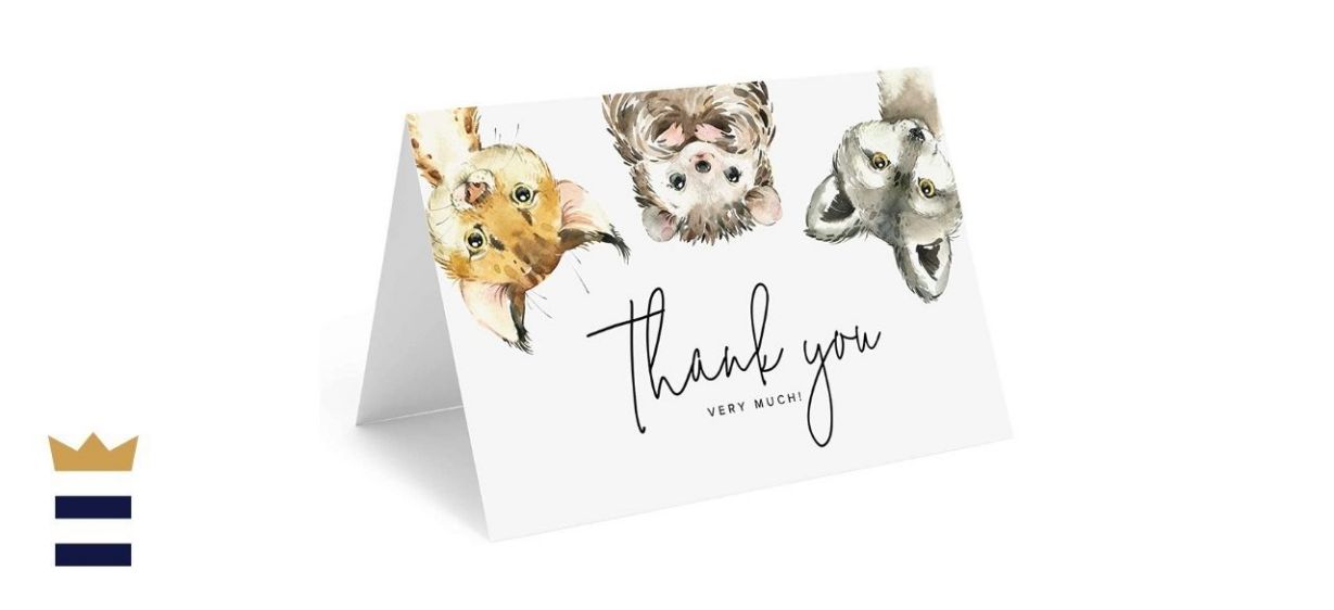 Bliss Collections Woodland Animal Thank You Cards