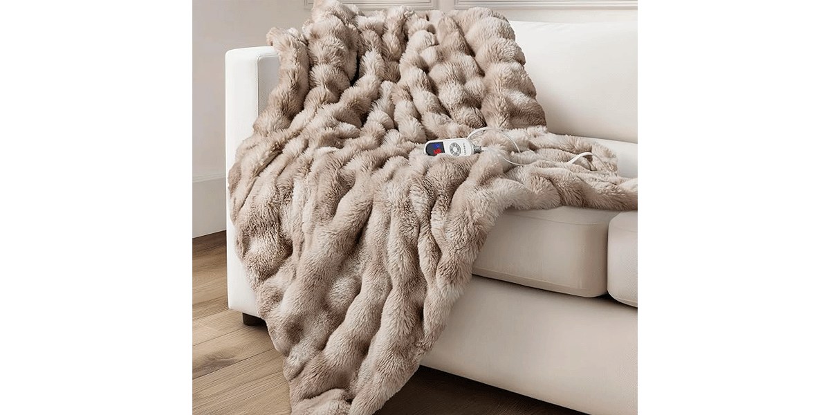 tan fur electric blanket