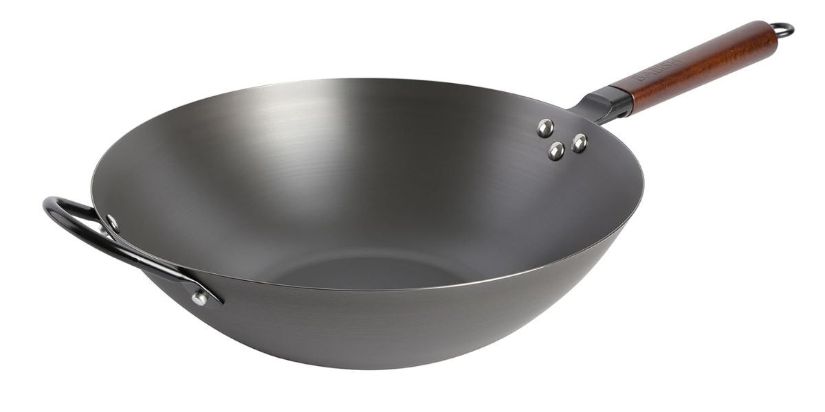 Babish Carbon Steel Flat Bottom Wok