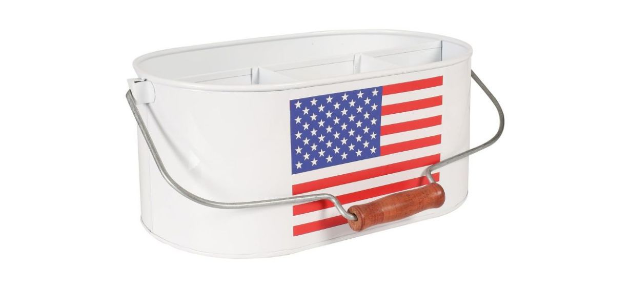 Bedding Craft Galvanized Flag Utensil Caddy