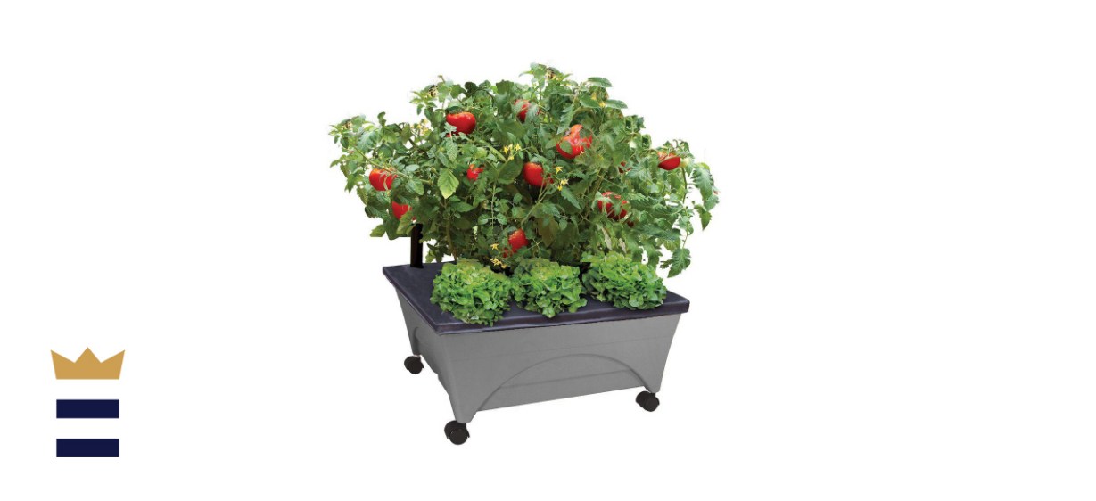  Hover Image to Zoom 24.5 in. x 20.5 in. Charcoal Gray Plastic Patio Raised Garden Bed Kit 