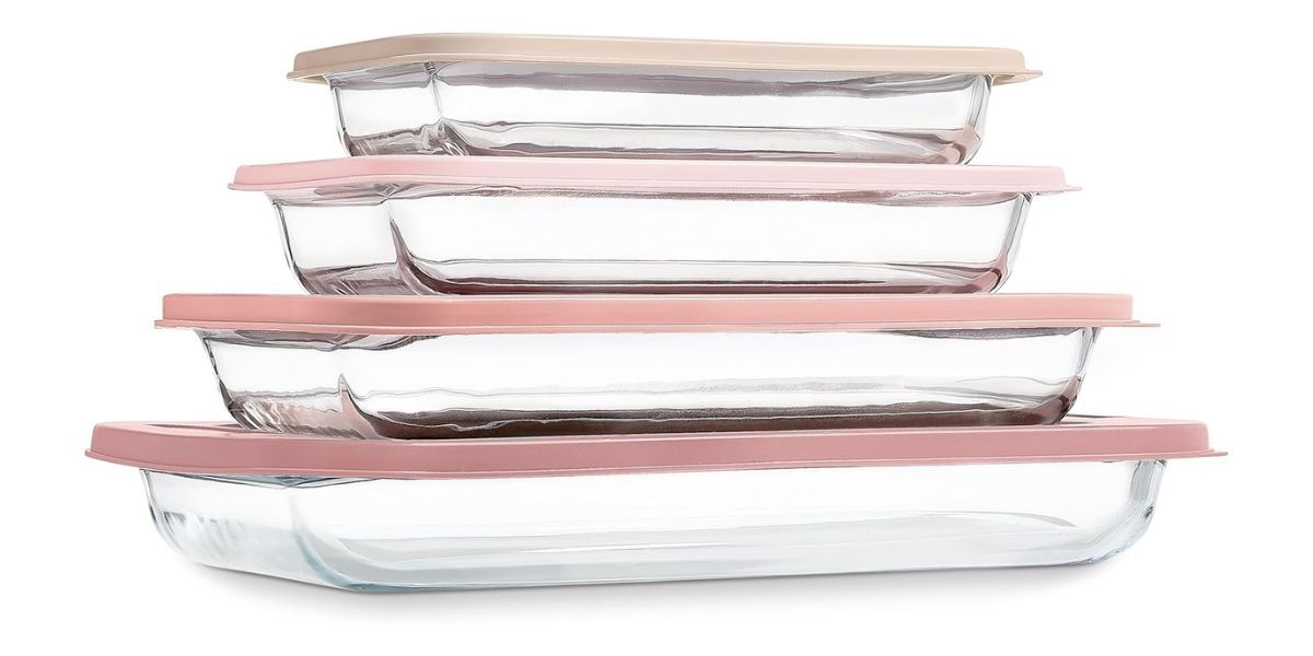 COOK WITH COLOR 8-Piece Deep Glass Baking Dish Set 