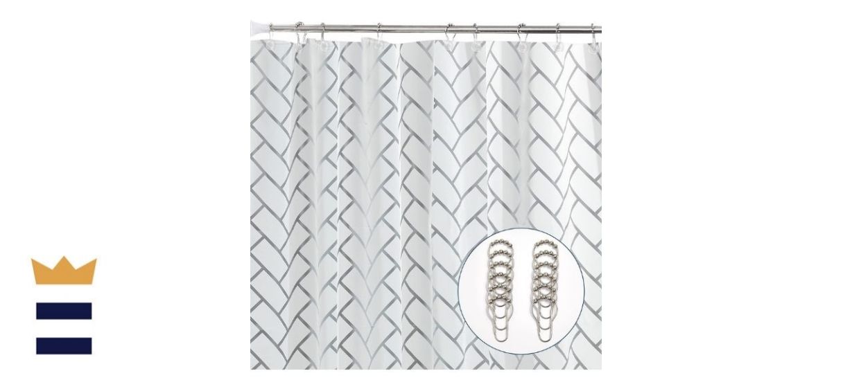 Downluxe Frosted PEVA Shower Curtain Liner Set