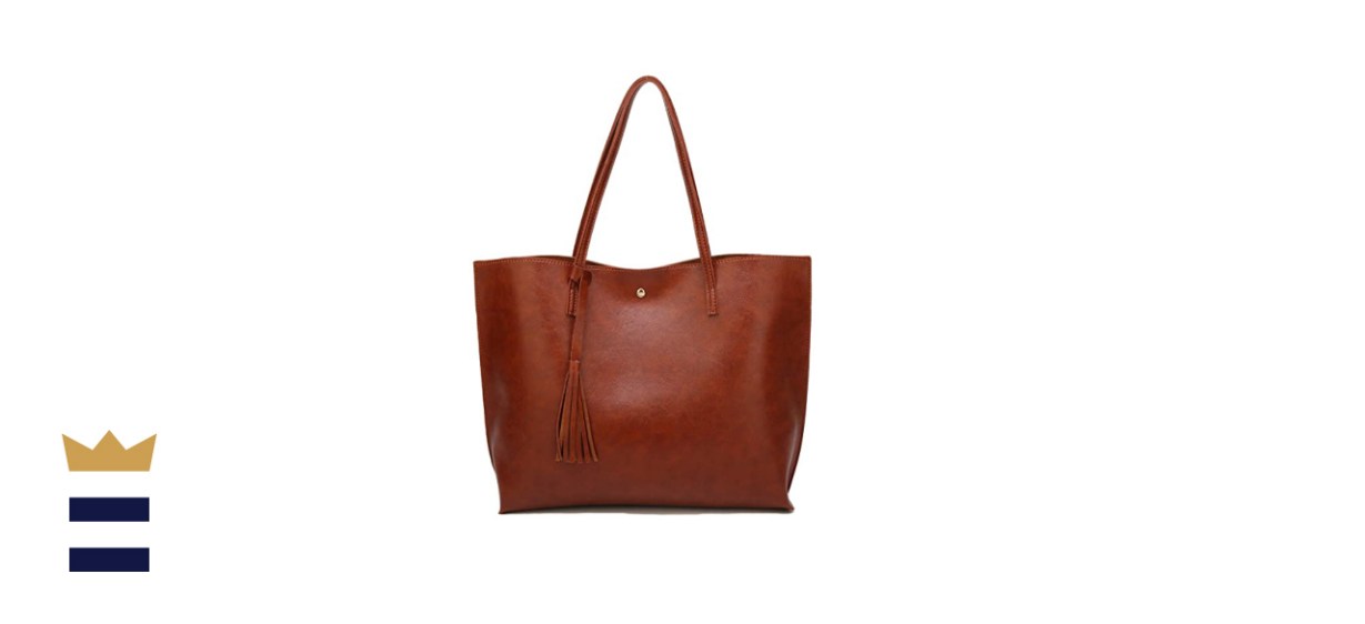 Dreubea Soft Faux Leather Tote Shoulder Bag