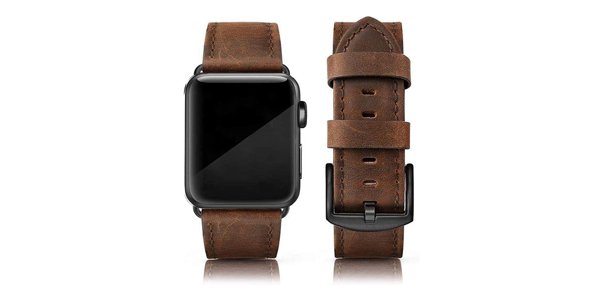 a picture of the EDIMENS Leather Apple Watch Band