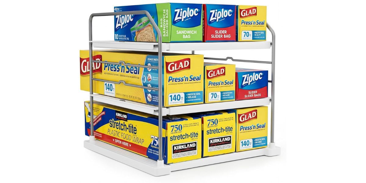 EVERIE Extendable 3-Tier Kitchen Cabinet &amp; Pantry Organizer 