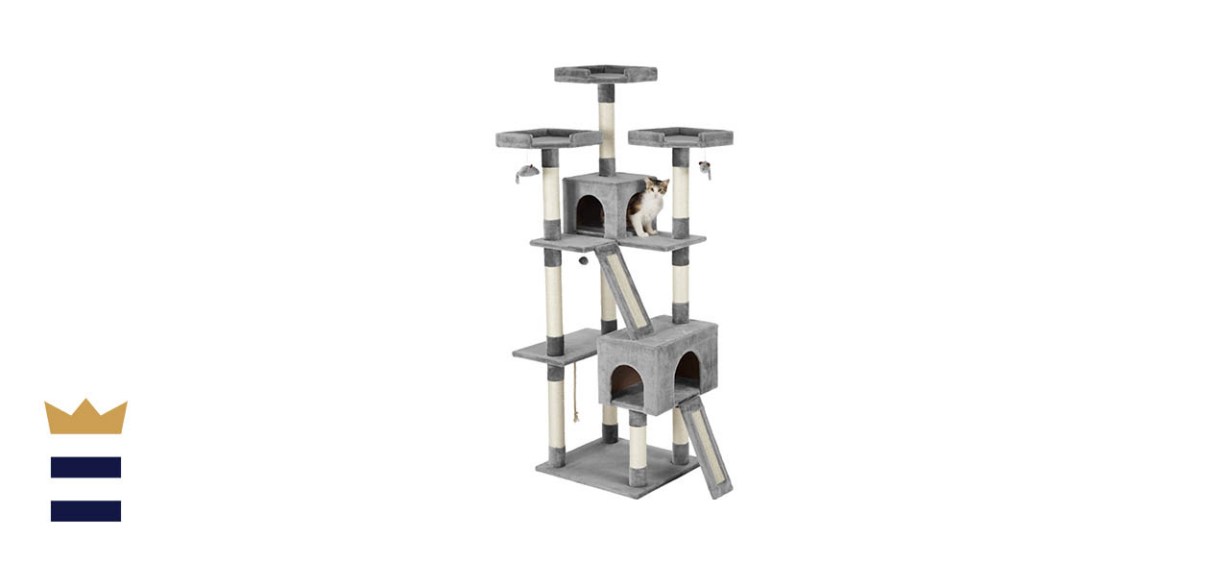 Frisco 72-in Faux Fur Cat Tree &amp; Condo