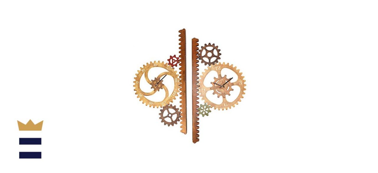 Garden gears outdoor clock &amp; thermometer