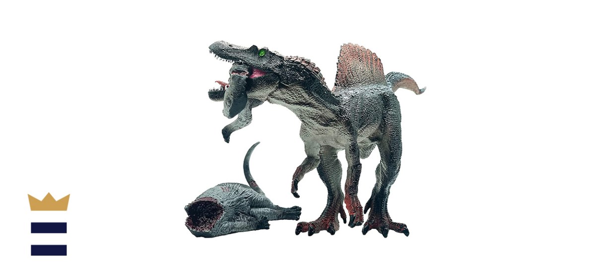 Gemini&amp;Genius Jurassic Dinosaur Toys Spinosaurus and Eaten Dinosaur Tenontosaurus Carcass Figurine with Movable Jaw