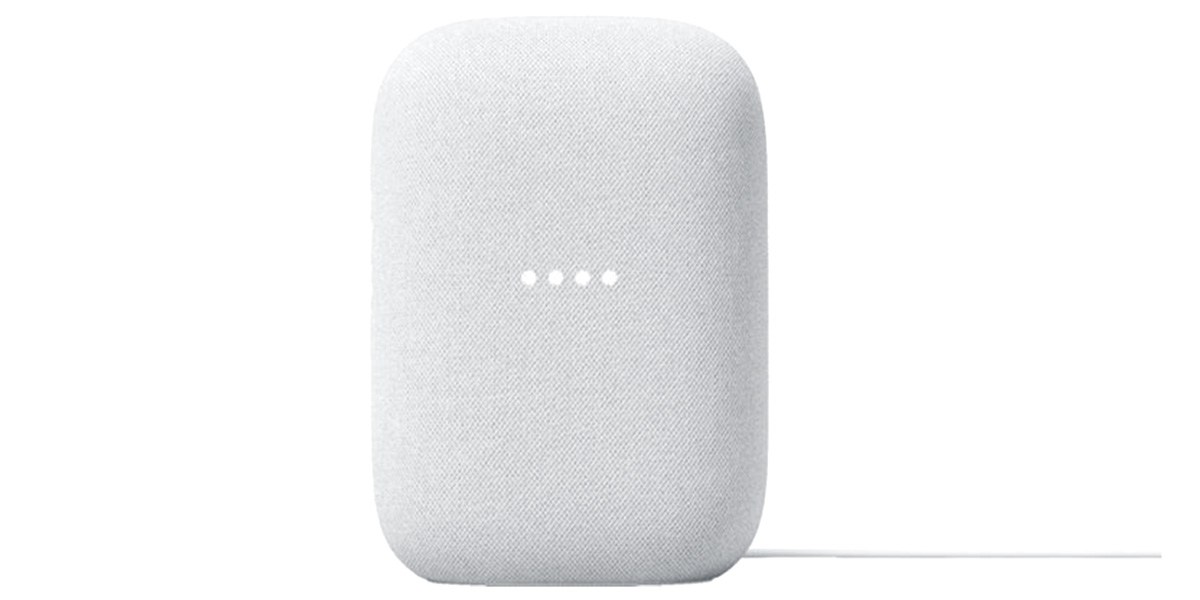 Google Nest Audio on white background