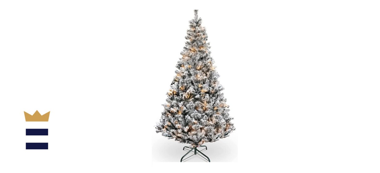 HOMAKER Pre-Lit 7FT Snow Flocked Christmas Tree