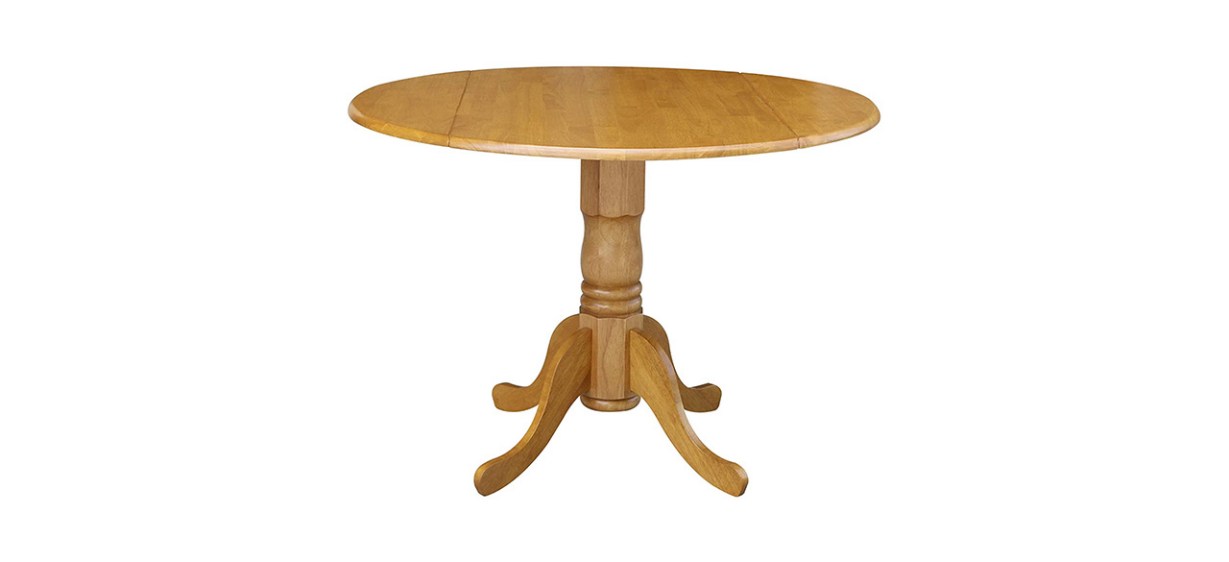International Concepts Round Dual Drop Leaf Pedestal Table