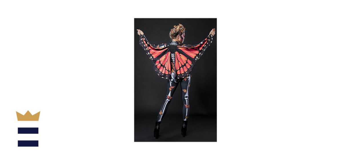 Dirrty Town Clothing Lady Butterfly Skeleton Halloween Costume &amp; WINGS