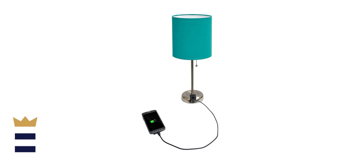 Limelights Brushed Steel Lamp with Fabric Shade