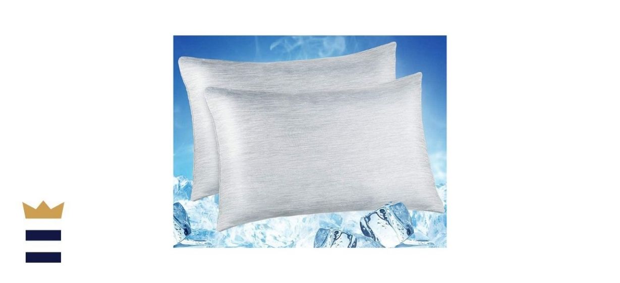 LUXEAR Pillowcase, 2-Pack Arc-Chill Cooling Pillowcases with Double-Side Design